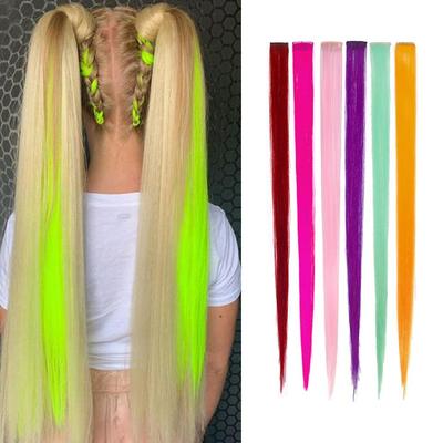 55cm Ombre Hairpieces For Women Multicolor False Hair Synthetic Hair Extensions