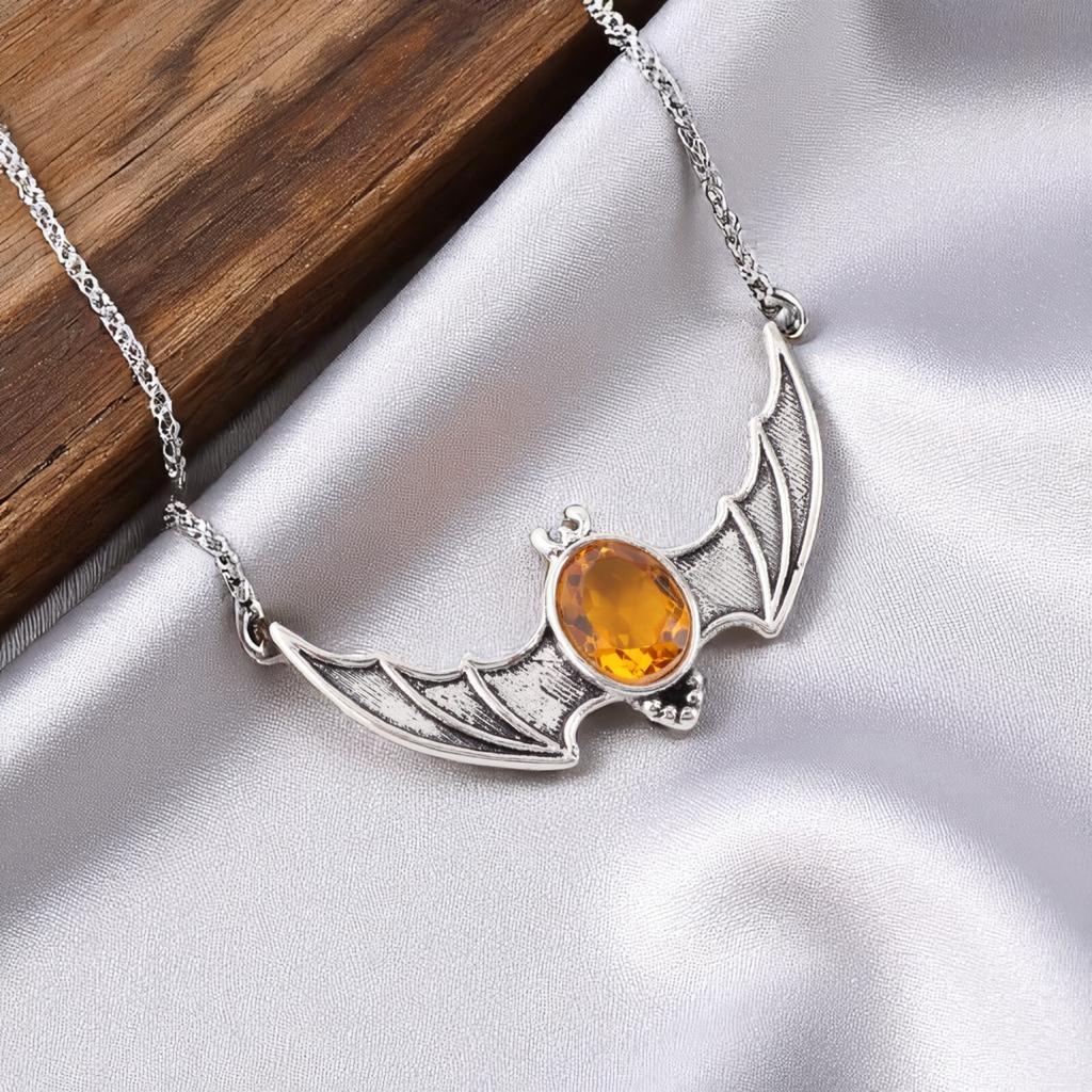 Natural Citrine Gemstone 925 Sterling Silver Jewelry Pendant 1" Gift For Wife CP-33-2