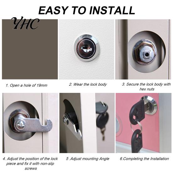 Wide Application Cam Lock File Cabinet Rust Resistant Easy To Install Sturdy Simple Operation Anti-theft Zinc Alloy Single-opening Home Supply