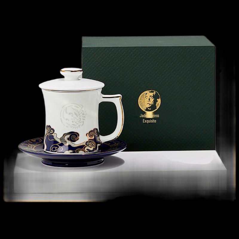 Jingdezhen Blue-Glazed Ceramic Filter Tea Cup