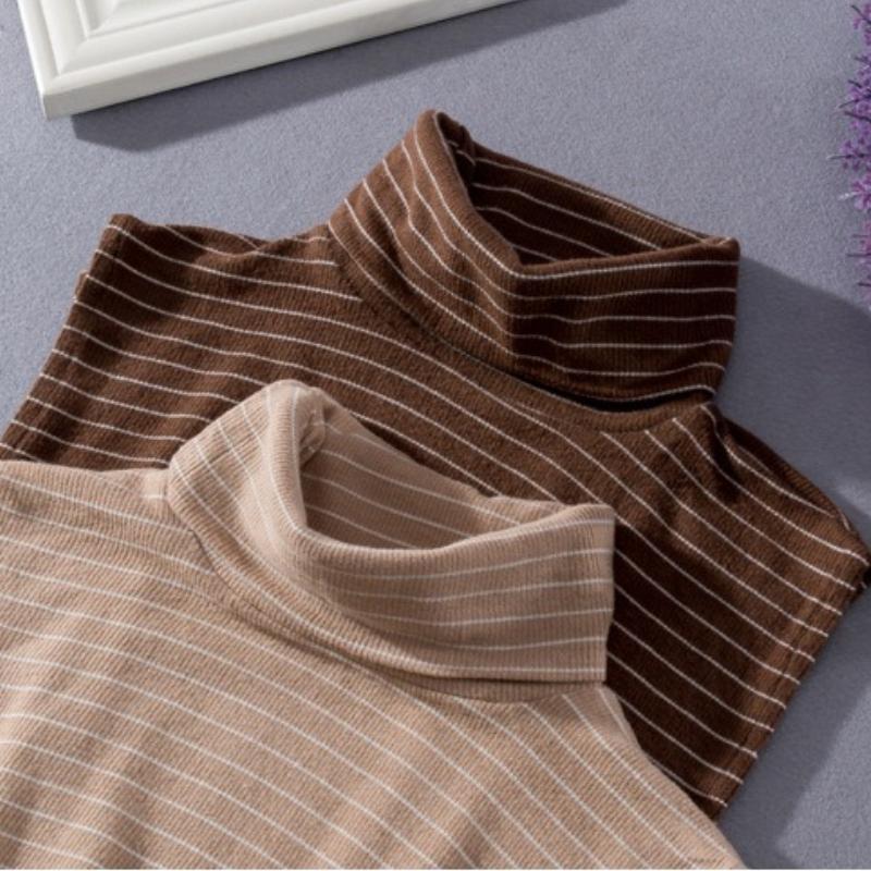 Autumn/Winter Half High Turtleneck Fake Collar Korean Striped Casual Detachable Collar Neck Scarf Cover Pullover Collars