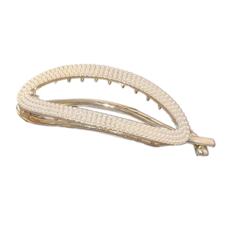 Rhinestones Banana Hair Barrettes Slip Resistant Grip For Women Girls High Ponytail Styling Accessories