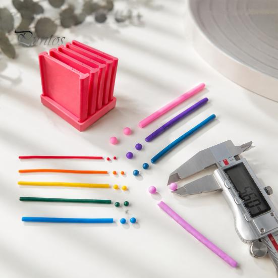 Jewelry Making Kits 1 Set Polymer Clay Thickness String Rollers, Rolling Guide 0.5-5mm, with Storage Ceramic Modeling Tools Base, Strip Roller