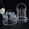 Stainless Steel Upside-Down Glass Holder: Portable Coffee Table Storage Rack