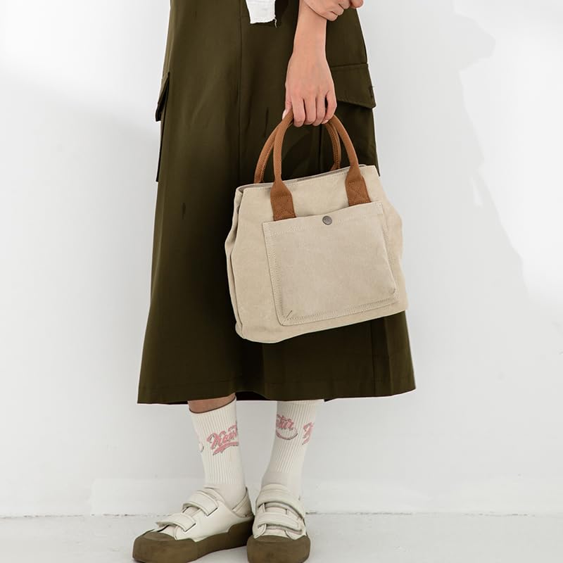 Yocipa Lightweight Canvas Tote Large Multifunctional Casual Canvas Bag for and More Women's Bag, Small, Capacity, Handbag, Walking, Shopping,