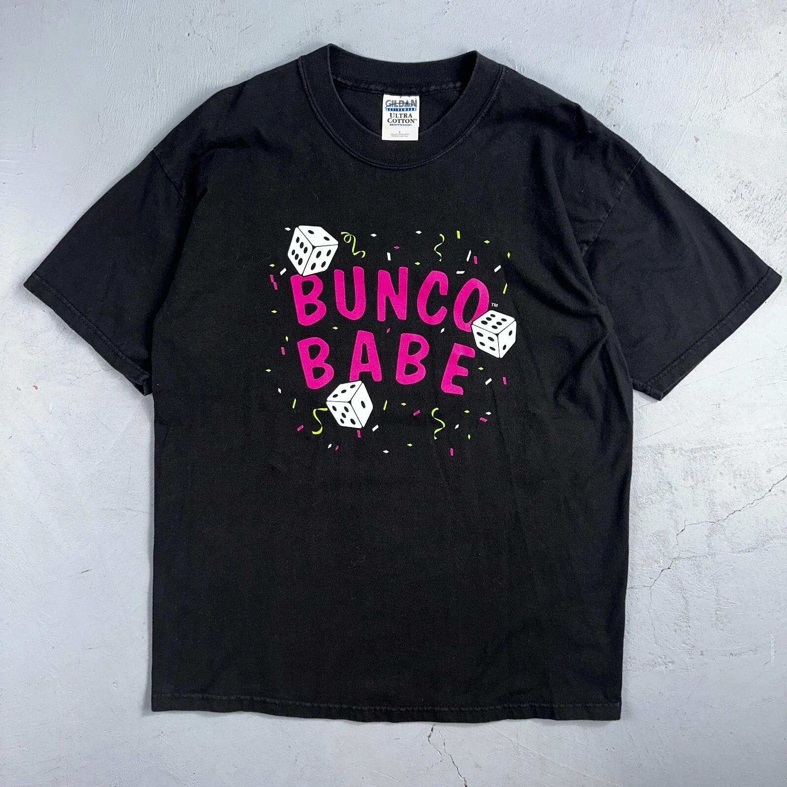 

Gamble Dice Bunco Babe VTG T Shirt Gildan Y2K Large Black Las Vegas Confetti XL