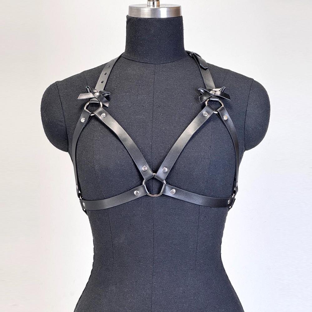 Women Fashion Pu Leather Waist Belt Adjustable Chest Harness Decorative Harness Street Style Waistband Gothic Clothing Accessoy