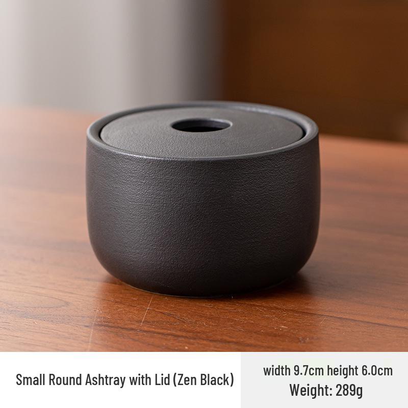 Large Ceramic Ashtray for Tea Room, Living Room, or Office - Chinese Style, Anti-Fly Design