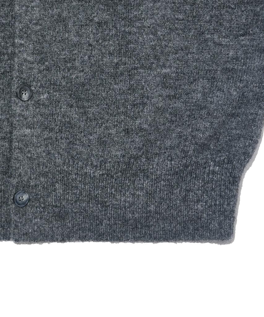 Analog Mood (Unisex) Wool Blend Round Knit Cardigan (Charcoal)