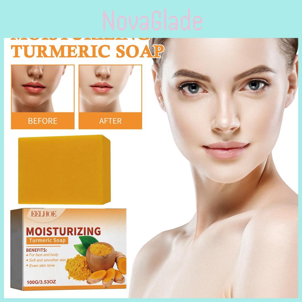 Eelhoe Turmeric Whitening Skin Soap For Elbows Knees And Intimate Areas Nourishing Hydrating And Brightening Effect