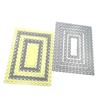Stitched Rectangle Scallop Frame Metal Cutting Dies Scrapbooking Steel Craft Dies Cuts Embossing Paper Art Card Make Stencil