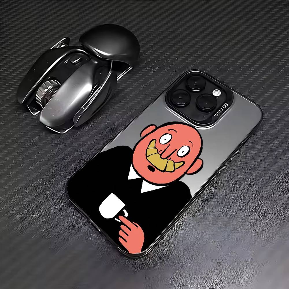 Jean J-Jullien M-Minimalist Art Phone Case For iPhone17,16,15,14,13,12,11 Plus,Pro Max Colored Silver Plated Inside Cover