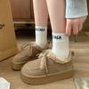 Kurze Schneestiefel Damen Neu Winter Schnürstiefeletten Schuhe Rutschfest Warm Baumwollschuhe für Damen High-Top Sneaker