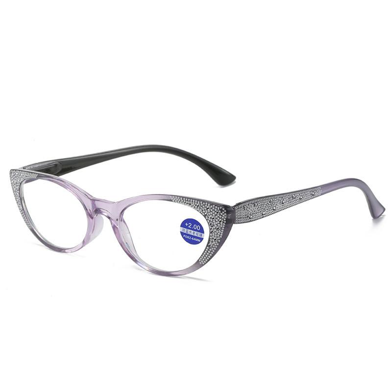 New Vintage Diamond Cat Eye Reading Glasses Women Anti Blue Light Presbyopic Glasses Diopter +1.0 To +4.0