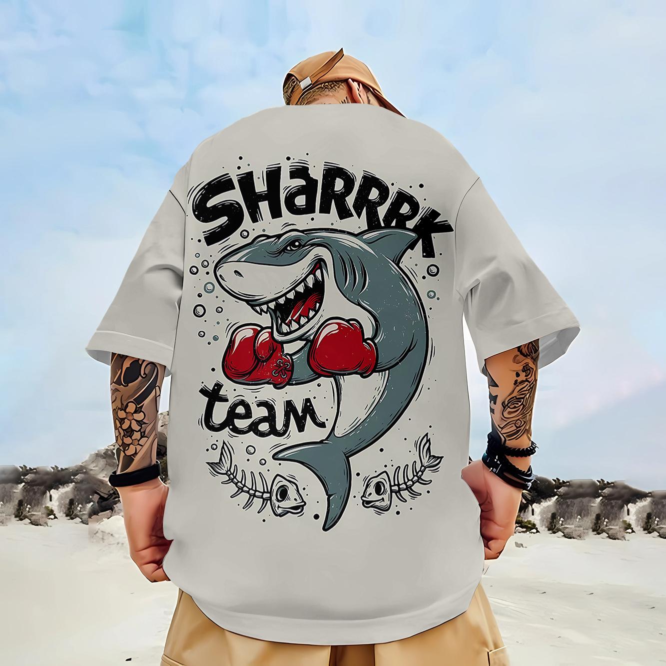 

Мужская футболка 3d Shark Hip Hop Casual Tess Новые топы с короткими рукавами Летняя свободная одежда больших размеров Модная футболка L