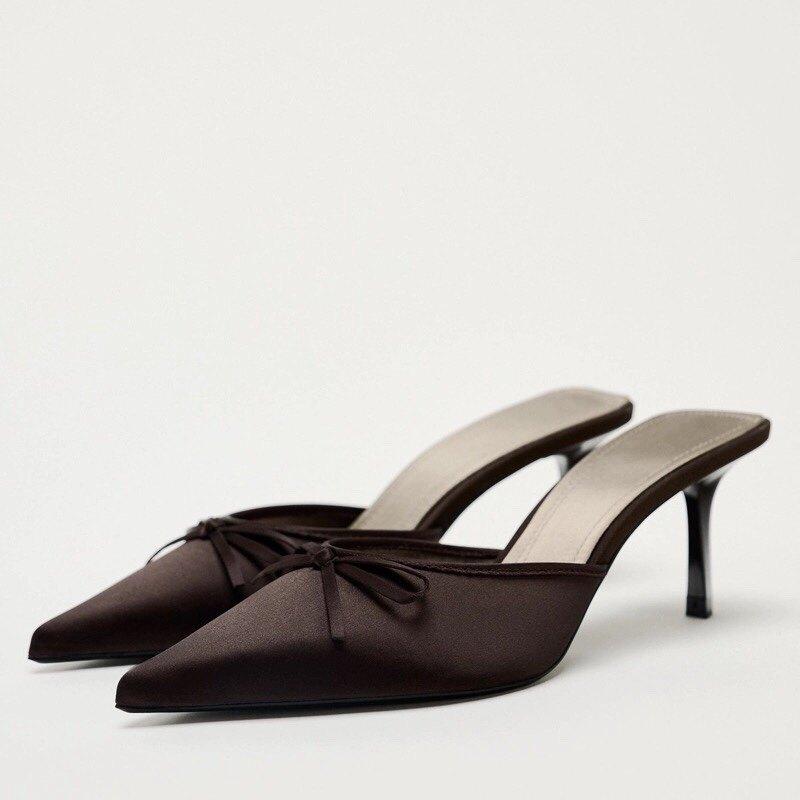 Designer Luxury Sexy Thin High Heel Summer Women Slippers Fashion Cover Toe Dress Slides Ladies Stripper Party Sandals