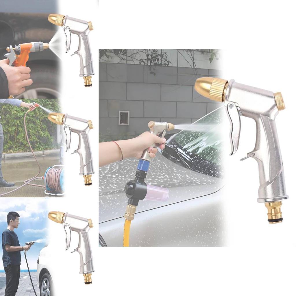 Premium Silver Plated Aluminum Alloy Water Gun For Car Washing And Gardening Needs