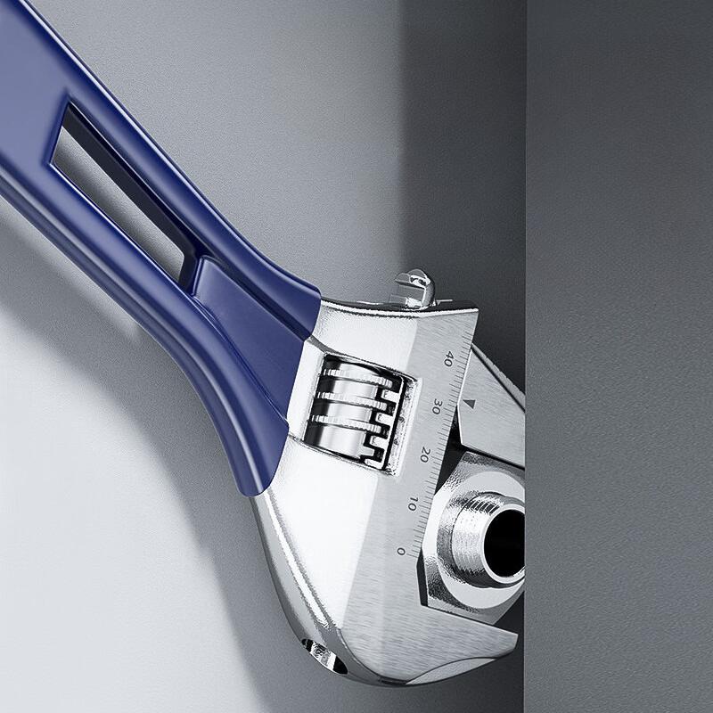 Short Handle Wrench Big Opening Ratchet Wheel Adjustable Bathroom Wrench for Maintaining Bathroom Piping Facilitie Screw Nut