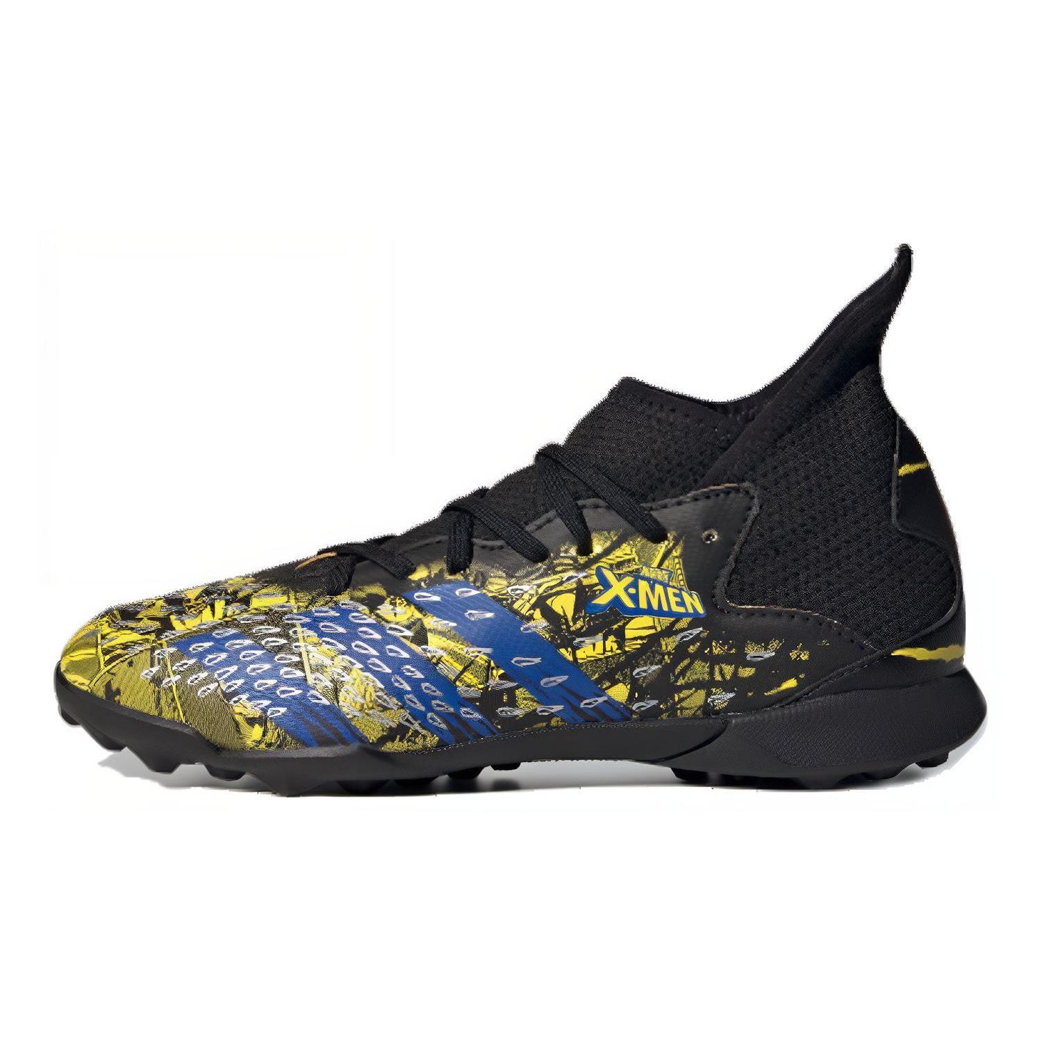 

Adidas Predator Freak .3 Comfortable Cushioning Mid top Kids Soccer Shoes Black Yellow Blue Kids GZ7554 38⅔