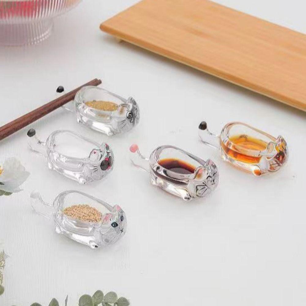 Japanese Style Cat Seasoning Dipping Plate Spice Bowl Spice Dishes  For Soy Sauce Vinegar Spice