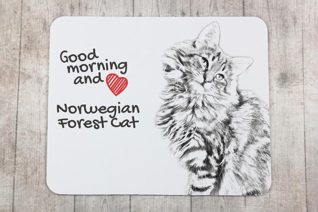 Norwegischer Wald - Mauspade mit Aufdruck, personalisierter Katzen-Pad, einzigartiges Gadget für einen Büroangestellten von der Marke Art-Dog