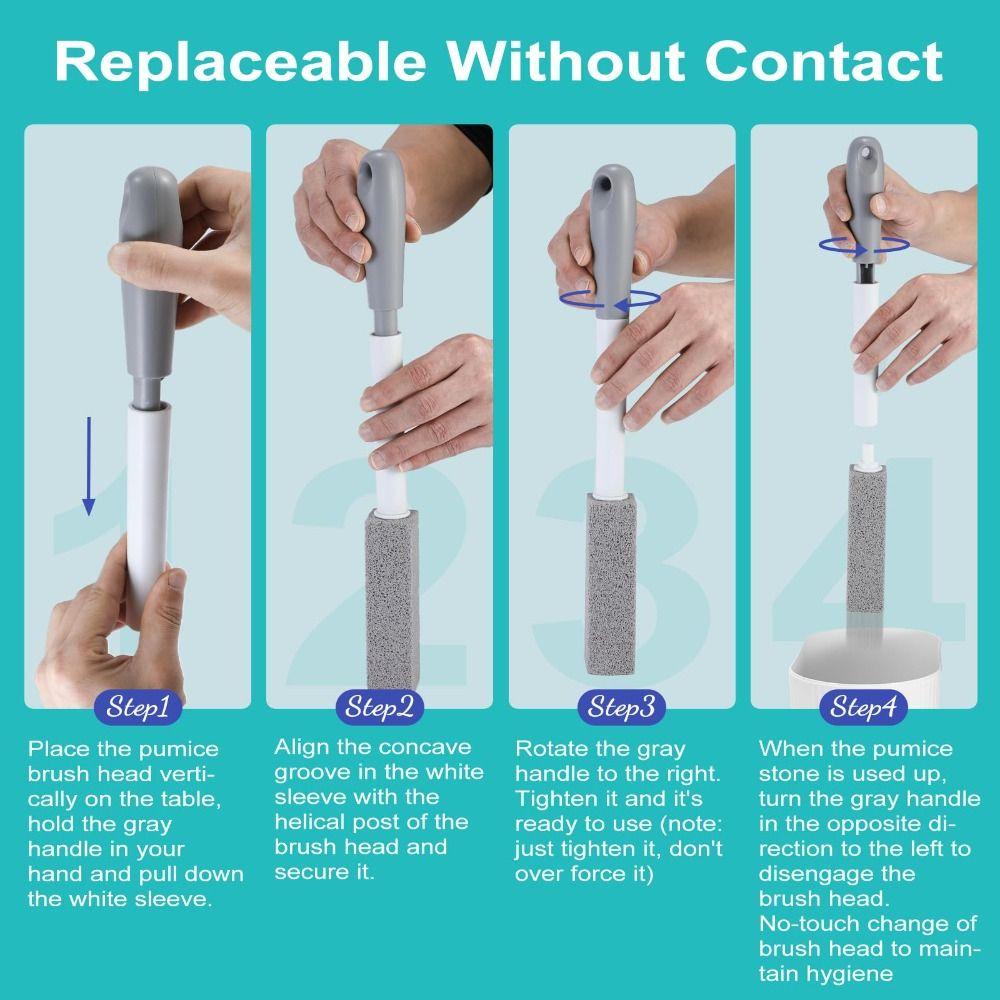 4PCS No Touch Pumice Stone Toilet Bowl Cleaner Toilet Pumice Stone  Cleaning Toilets