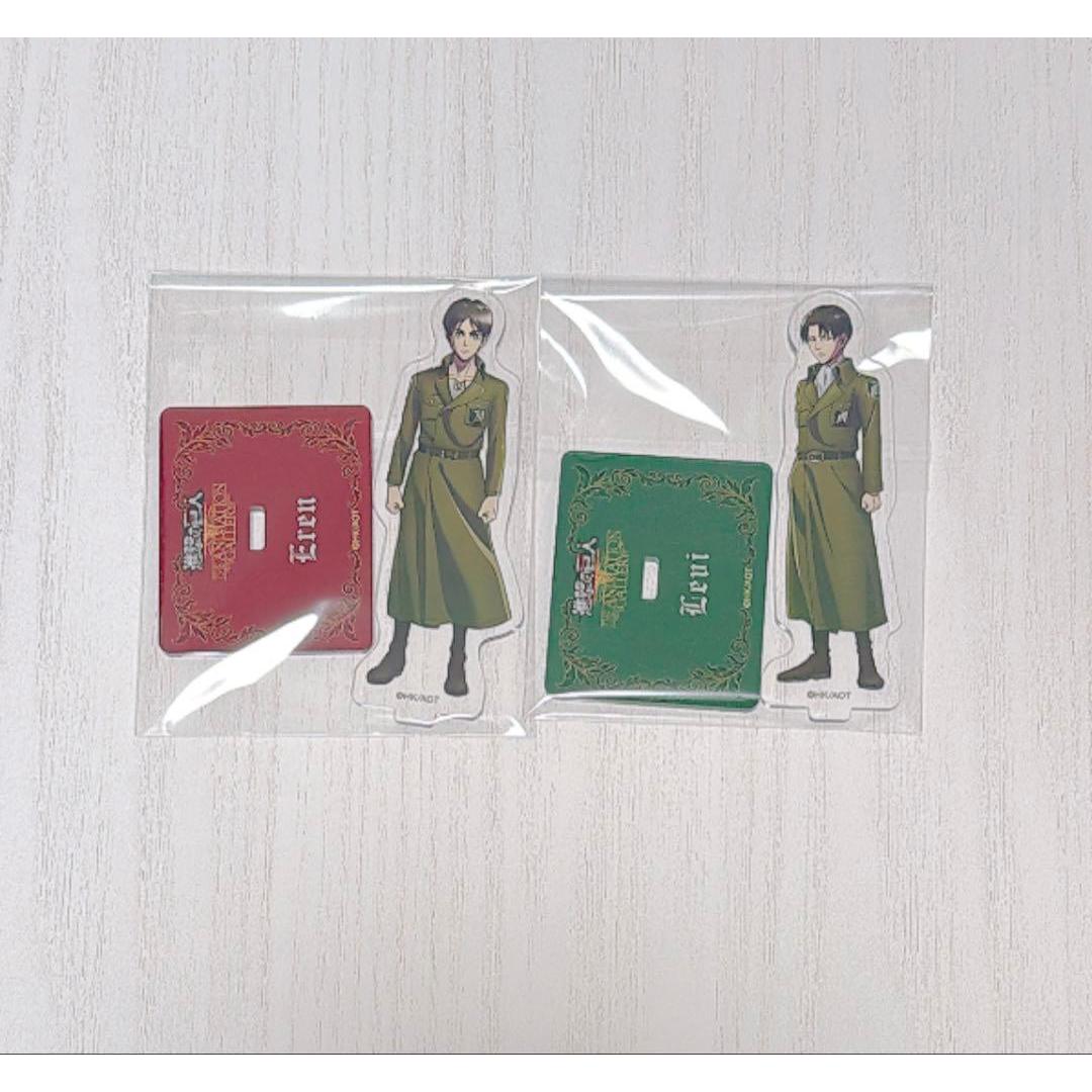 Used Attack on Titan Eren Levi acrylic stand set of 2