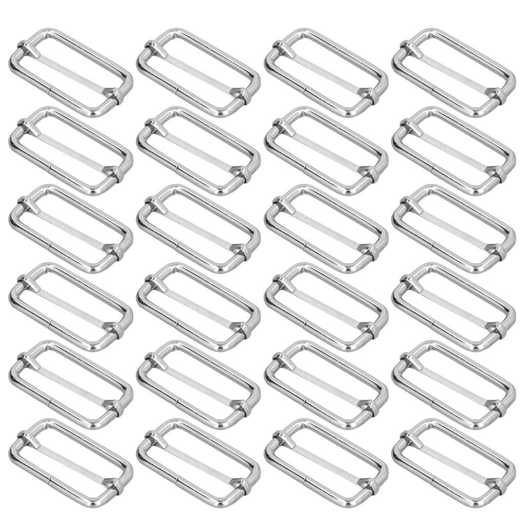 20Pcs Metal Rectangle Adjuster Durable Fadeless Exquisite Wide Application Metal Buckle for Clothes