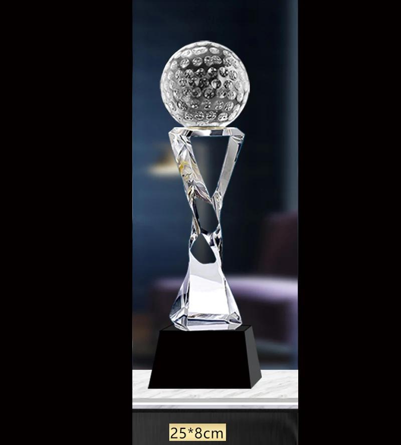 Customized High-End Golf Crystal Trophy, Souvenir, Home Decoration, Creative Metal Commemorative Rod, One Hole Award, 1Pc