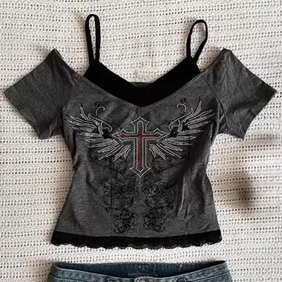 European and American Summer Geometric Pattern Printed Women's T-shirt