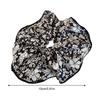 Korean Woman Big Elegant Black White Printed Elastic Hair Band Scrunchies Hair Ties Ladies Ponytail Holder Hair Accessories