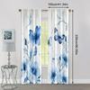 2Pcs, Creative Curtains 2D Print Violet Butterfly Print Versatile 100% Polyester (Without Rod) Thermal Insulation, And Room