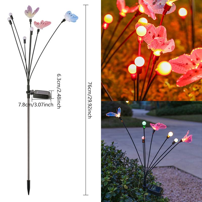 D2 Outdoor Solar Garden Lights Powered Firefly Lights Solar Outdoor Lamp Waterproof Garden Decor Home Lawn Lights for Decoration