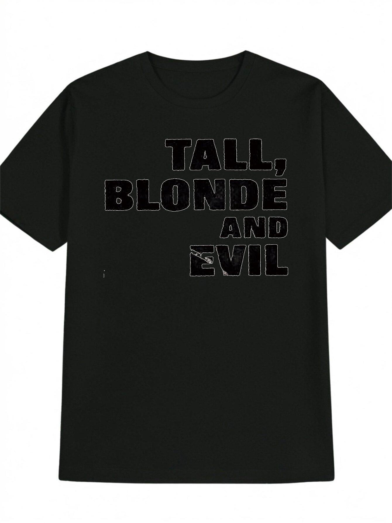 Casual Black T-shirt with Bold TALL XXL
