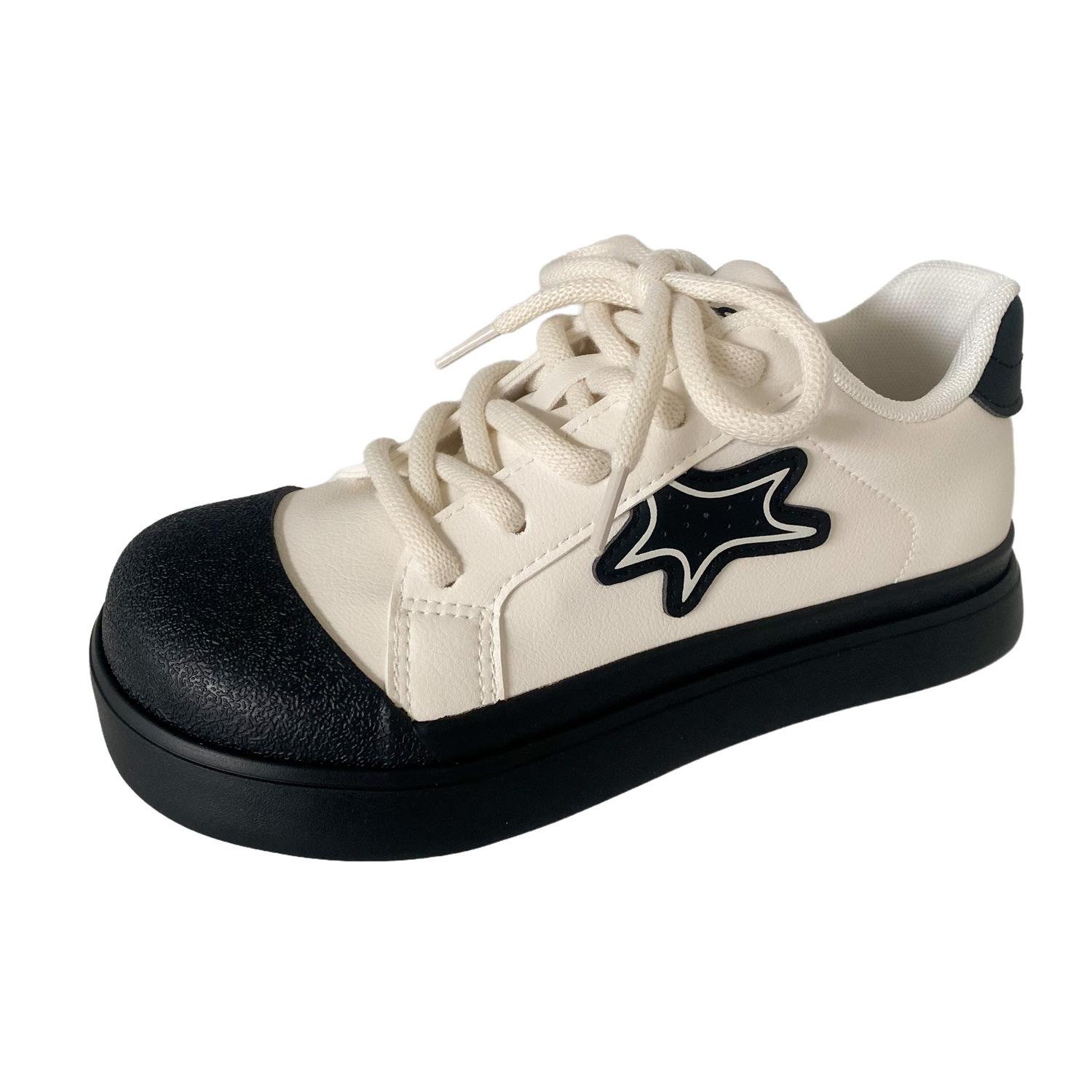 

BE-6777 Латексная стелька/большая головка уродливые милые маленькие белые туфли женские звездные нишевые туфли 2024 новые большие головки для досок 35