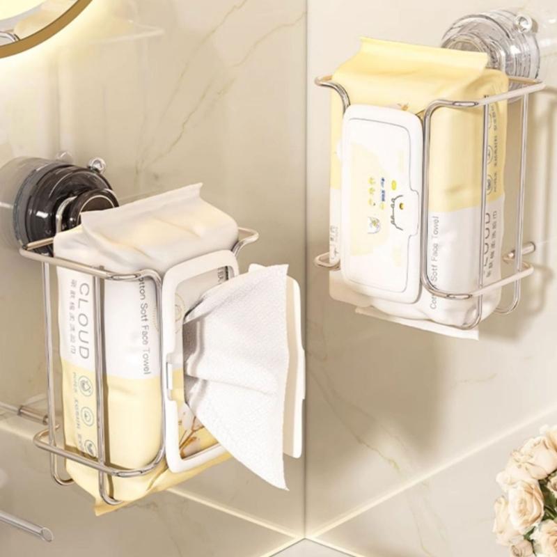 Rusts Proof Bathroom Tissue Holder Delicate Designs Suction Cup Toilet Paper Storage Holder For Home And Office Use