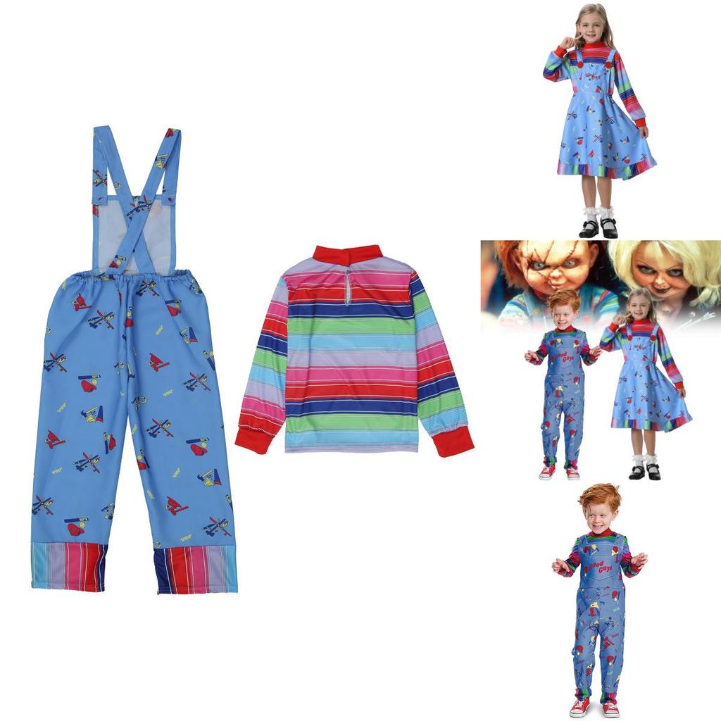 Halloween Chucky Costume For Kids With Polyester Fabric And Spooky Clown Design For Stage Performance