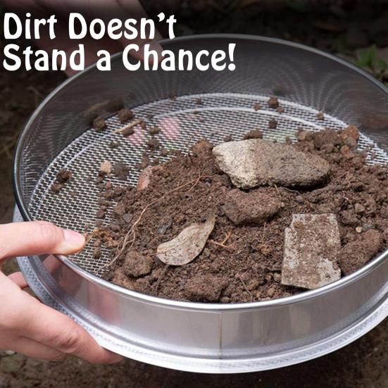 Soil Sieve Set Stainless Steel Frame with 5 Interchangeable Mesh Inserts Heavy Duty Garden Compost Sifter for Gravel Soil Sand Compost
