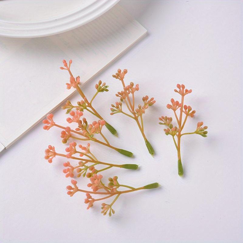 30pcs Synthetic Plants Imitation Plastic Blooms Ornamental Flower Arrangements Grass Bunch Embellishments Festival Wedding Decor