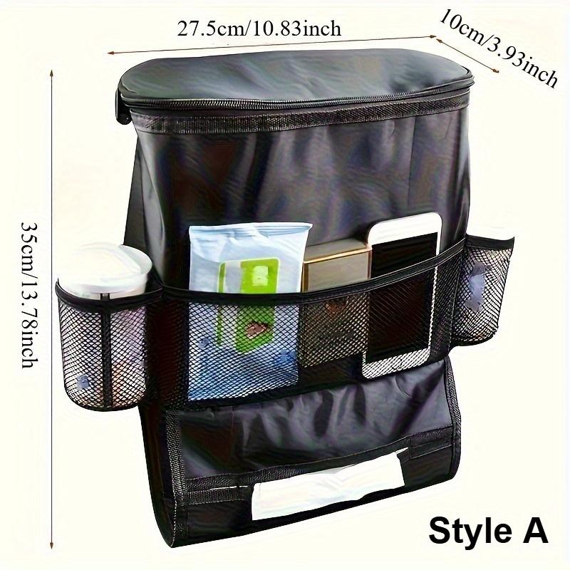 Car Seat Organizer with Ice Pack Compartment - Insulated Back Seat Storage Bag, Multi-Pocket Hanging Cooler for Road Trip Camping SUV Family Travel