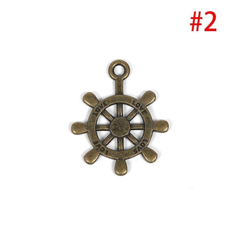 2 PCS DIY Mixed Antique Vintage Bronze Tone Key Pendants Lock Jewelry Key Chains Key Rings