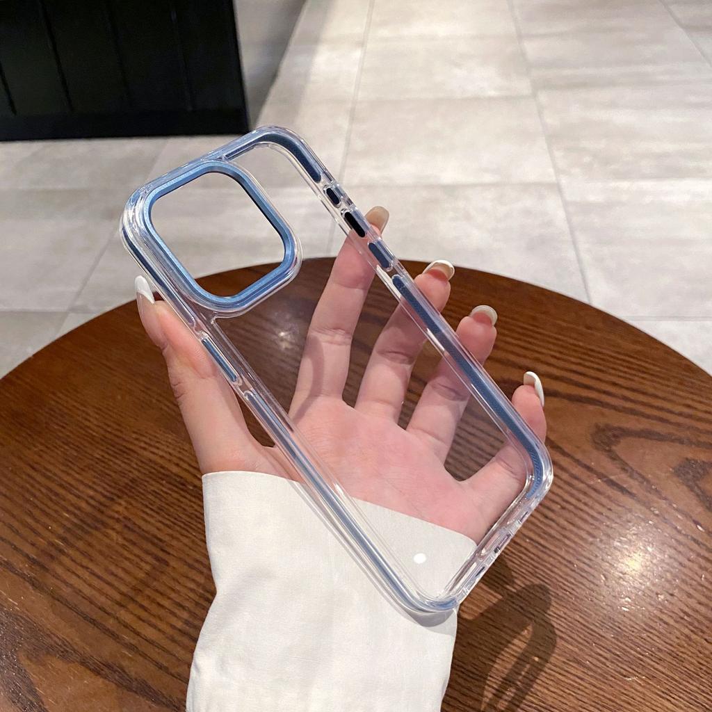 Anti Slip Colored Edge Airbag Anti Drop for IPhone 15 Magnetic Phone Case for Apple 14promax Metal Lens Ring