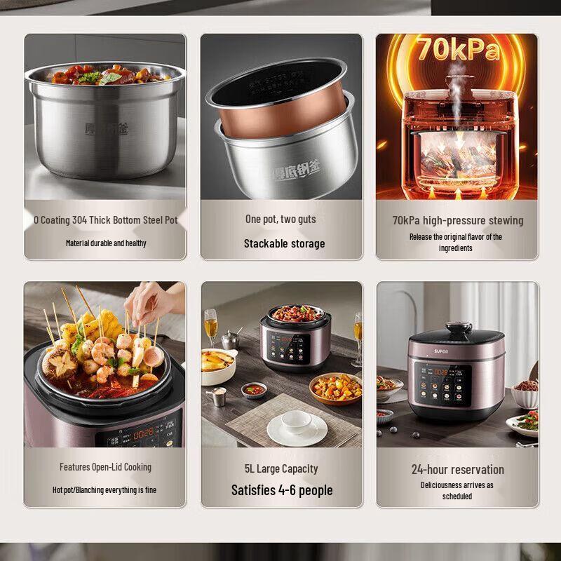 Supor 5L Smart Electric Pressure Cooker CN plug (adapter included)