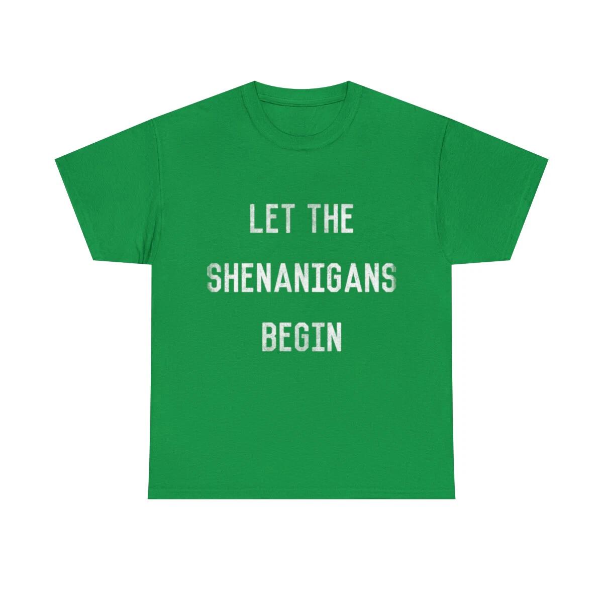 

Let The Shenanigans Begin St. Patrick s Day Graphic Tee Shirt XL
