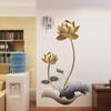 Goldene Blume Tapete 3D Wandsticker Selbstklebende Tapete