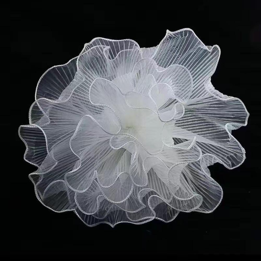 28cmx4Yards Flower Bouquet Wrapping Pearl Wave Yarn Pearl Edges Gift Packaging Supply Lace Mesh Material Bouquet Wrapping Paper