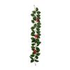 3.2FT Red Berry Christmas Garland with Green Leaves Artificial Christmas Garland Fireplace Table Centerpiece Holiday Decor