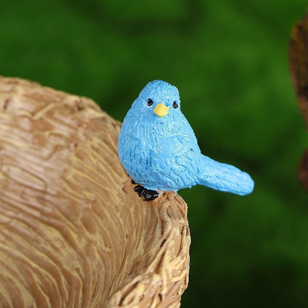 Resin Bird Feeder Dwarf Design Bird Water Bowl Fairy Garden Decoration Art Statue Outdoor
