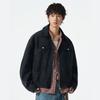Men's Velvet Feel PU Distressed Lapel Jacket