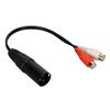 XLR Male to 2 RCA Female Y Splitter Cable 3 Pin 0.6 Feet Noise Reduction Sound Cord Adapter for Mixers Power Amplifiers